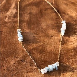 Aquamarine Gemstone 14k Gold Filled Necklace